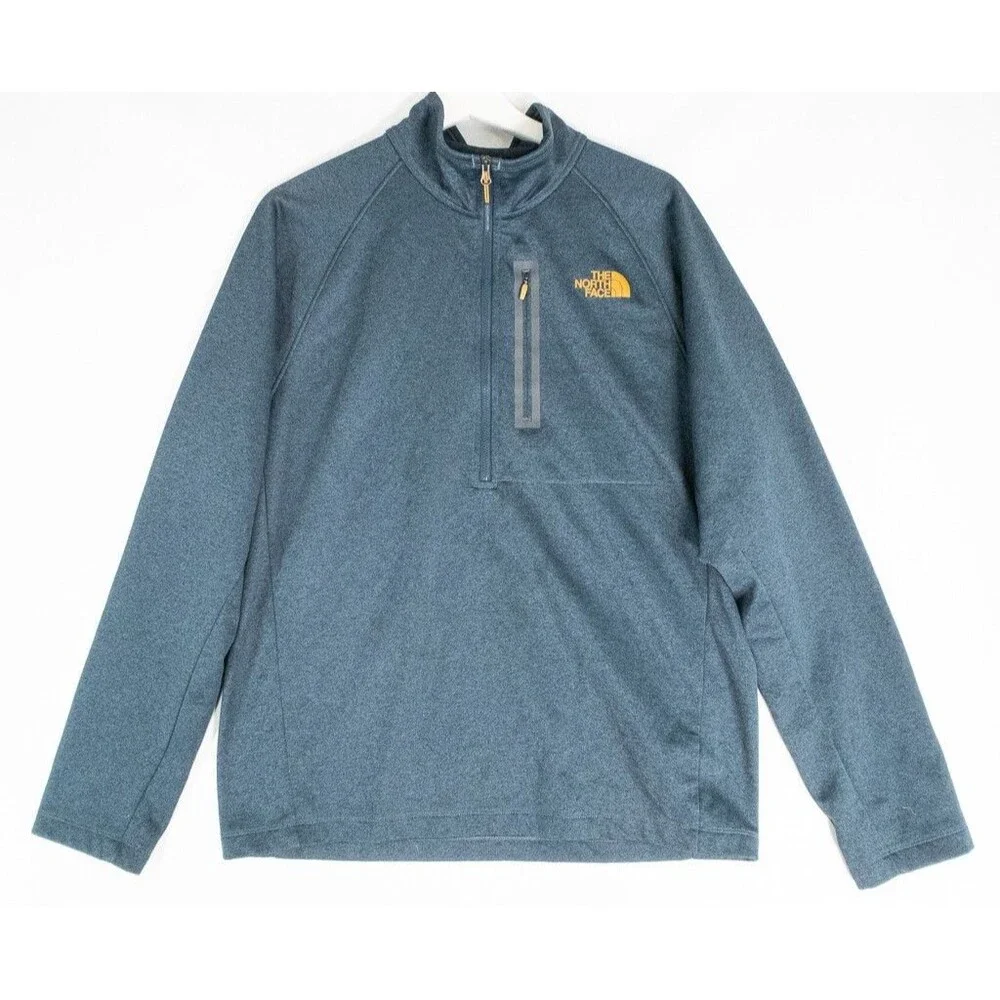 The North Face Jacket Men's Large Blue Green 1/2 Zip Pullover Fleece Long Sleeve